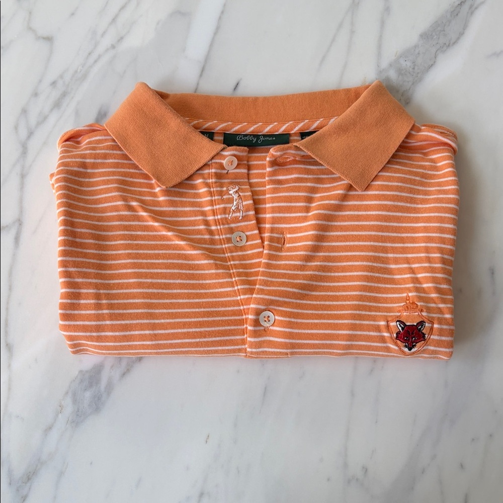 Bobby Jones Kids Polo in Orange and White Stripes
